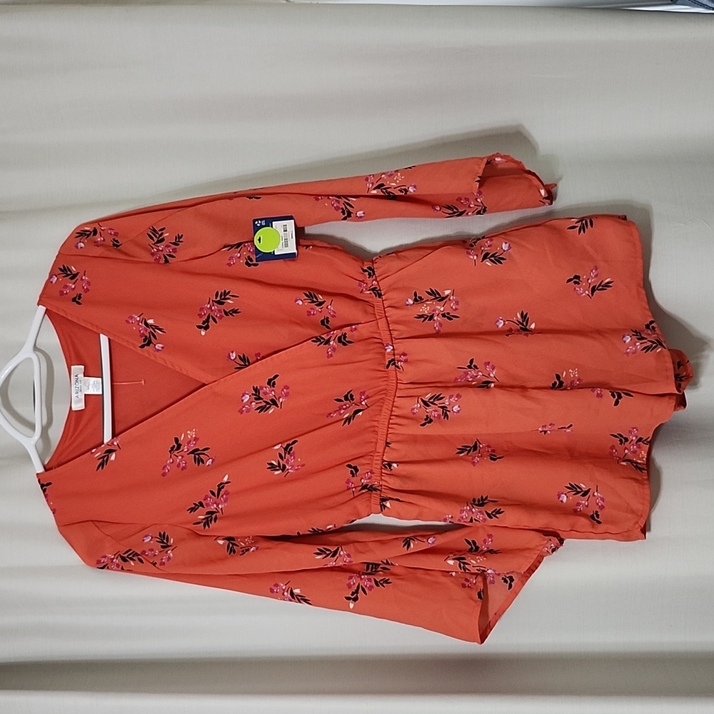 Coral print romper